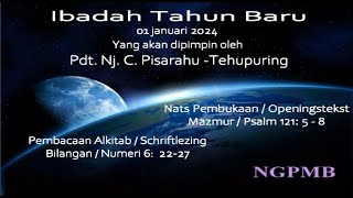 Ibadah Tahun Baru 1 januari 2024 yg dipimpin oleh Pdt. Nj. C. Pisarahu -Tehupuring