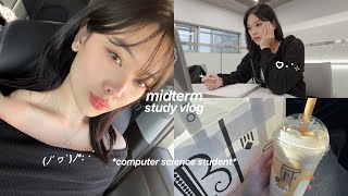 MIDTERM STUDY VLOG‍ computer science student, morning routine, weekend brunch (ft. moodylenses)