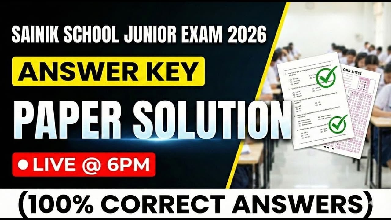 LIVE @ 6 PM: Junior Exam 2026 Answer Key | 100% Correct Paper Solution ✅
