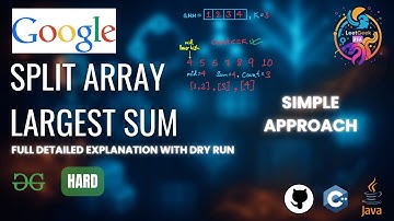 Split Array Largest Sum | GfG POTD | 29-06-2025 | GfG Problem of the day | GeeksforGeeks