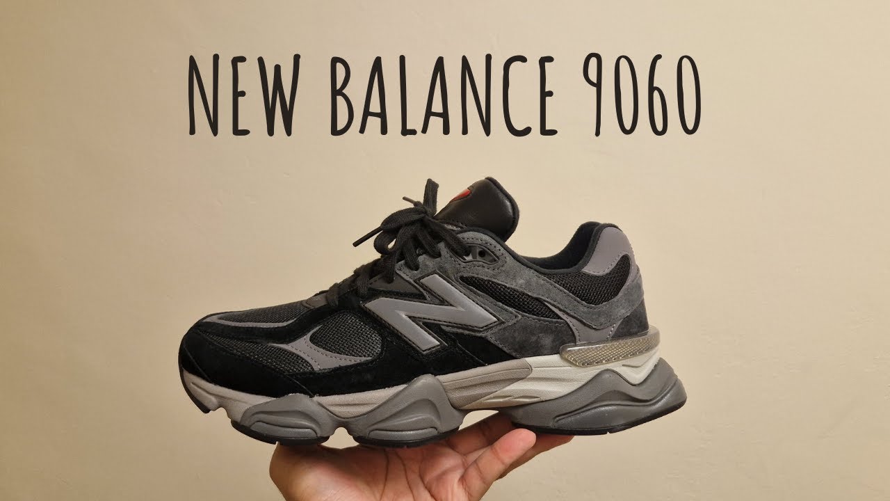 New Balance 9060 Black and Grey Castlerock Moon Unboxing and on foot ...