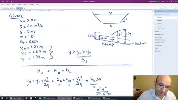 Recitation 9a Calculating water surface profiles using standard and direct step methods