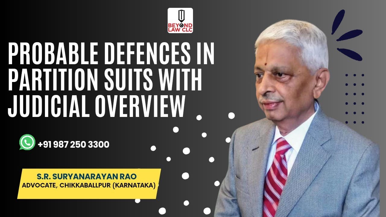 Probable Defence in a Suit for Partition S.R. SURYANARAYANA RAO