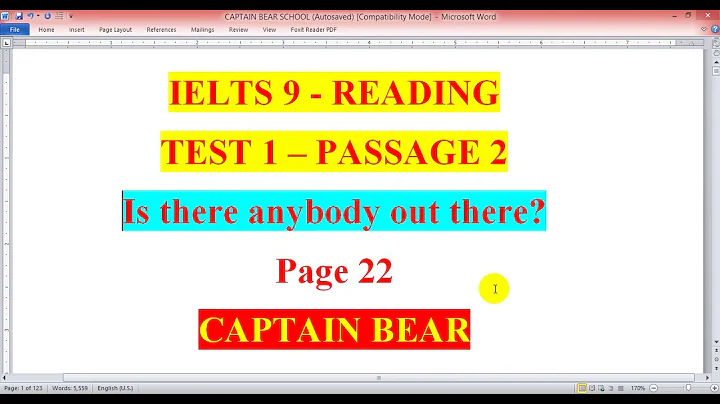 READING - IELTS 9 - IS THERE ANYBODY OUT THERE
