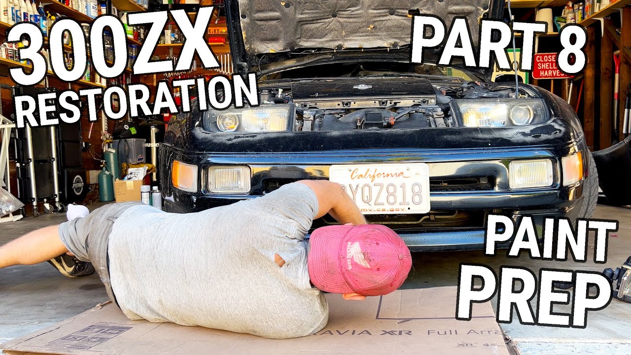 Nissan 300ZX Z32 Restoration Part 8 DIY Garage Paint Job Prep, Hatch