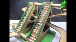 How to make Marble Run with escalator out of cardboard by KmiX 1,642 views 8 days ago 9 minutes, 38 seconds