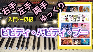 ビビディ・バビディ・ブー【ピアノ簡単】【ピアノ初心者】【譜読用ゆっくり】【ピアノ独学】