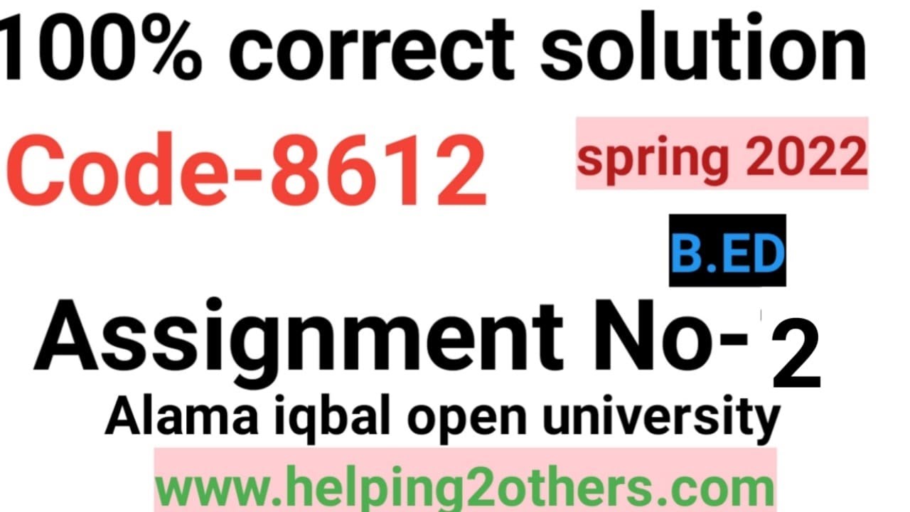 8612 solved assignment 2 spring 2022