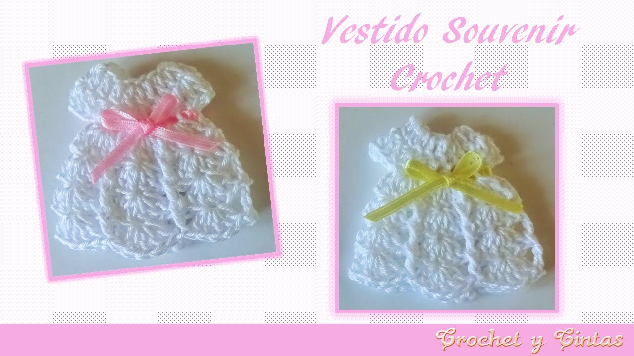 Subdividir Dirigir Identificar Vestido crochet souvenir - recuerdo para baby shower y bautizos - YouTube