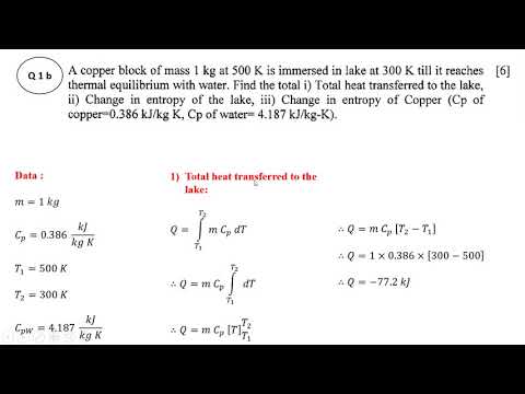 How to solve examples on entropy of a thermodynamic system -  SPPU paper solutions