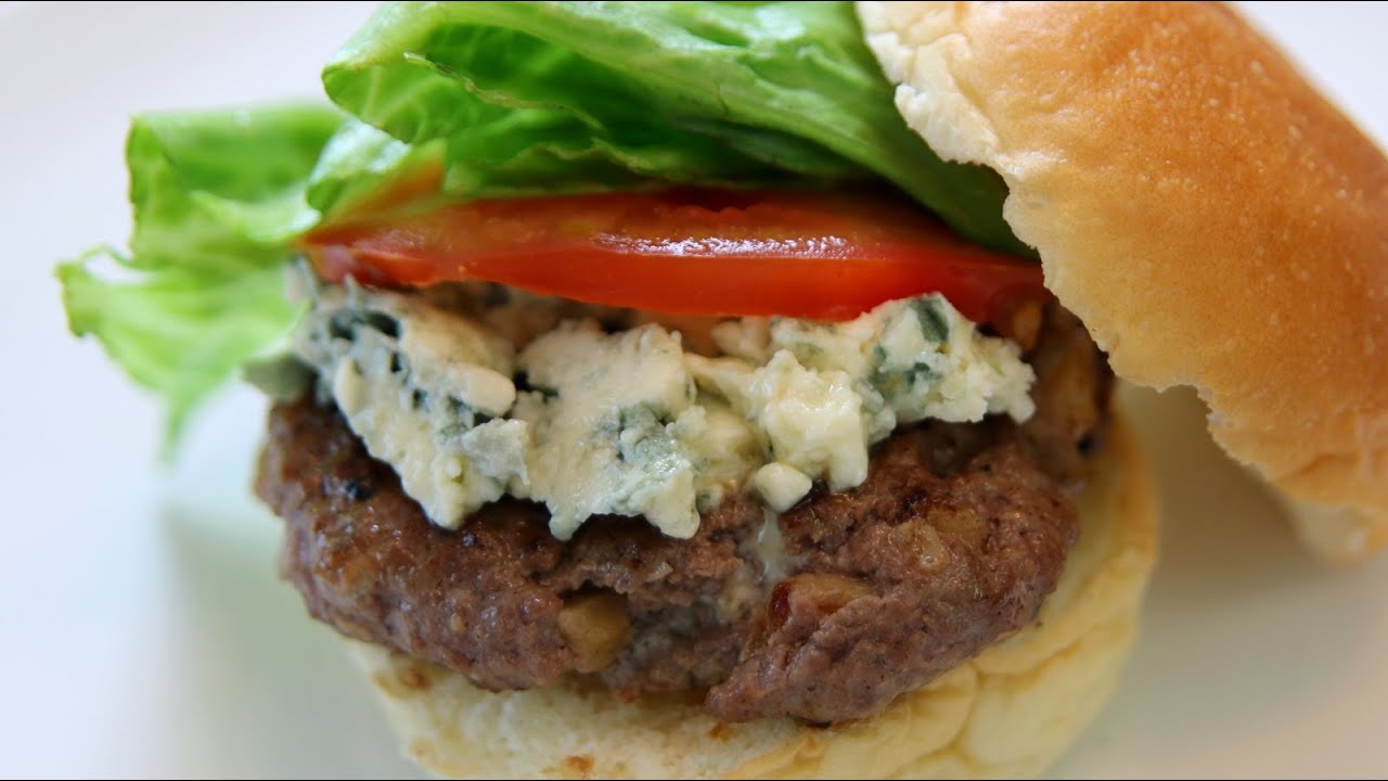 Walnut Blue Cheese Burger Recipe American Recipe CookingWithAlia