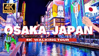 🇯🇵 OSAKA, JAPAN 4K WALKING TOUR - Dotonbori District Sunset & Night Life City Walk | 4K HDR - 60 fps