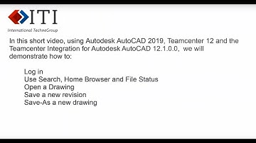 TCAA - Demo of Teamcenter Integration for Autodesk AutoCAD