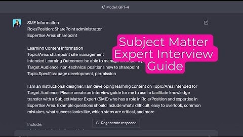 Using ChatGPT to generate SME Interview Questions for Instructional Design