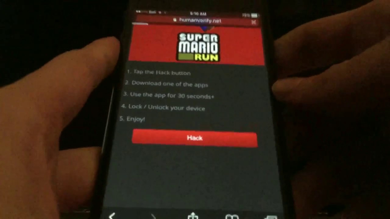 Super Mario Run Hack   How To Hack Super Mario Run 2017 PROOF NO DOWNLOAD   YouTube
