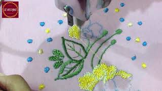 Machine Embroidery : Fancy Flower Embroidery | Trellis Stitch/ pitch stone stitch.