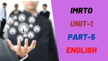 IMRTO Unit 1 Part 5 in English for Diploma in Mechanical & Automobile Engineering Students.