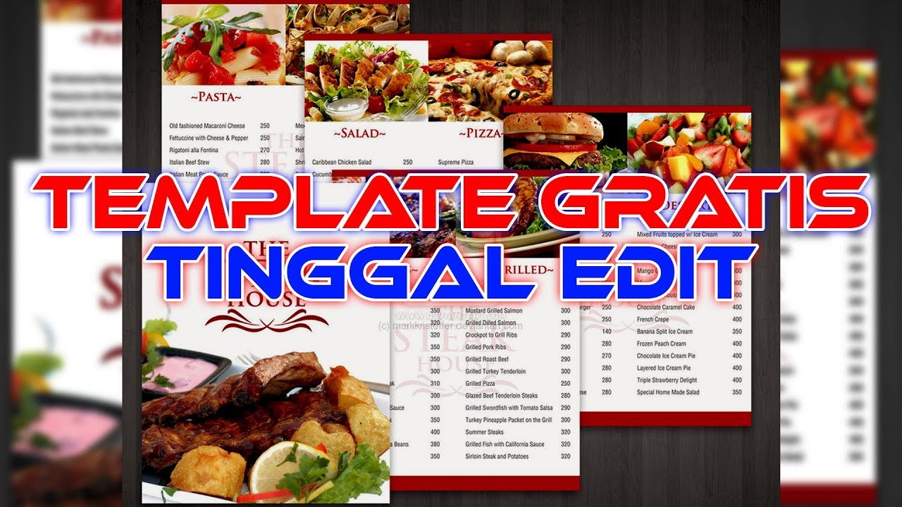 Free Download Template  Brosur Menu Makanan  Desain  Keren 