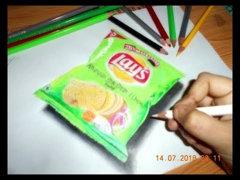 Drawing of Lays packet 3D ART 4 - YouTube Drawing of Lays packet 3D ART 4 - YouTube