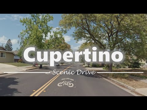Driving in Downtown Cupertino, California - 4K60fps