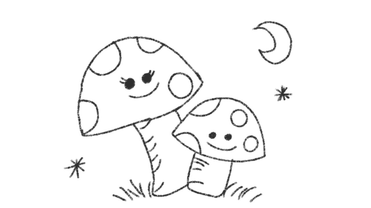 Easy drawing ideas- ✨How to draw cute mushrooms | Aesthetic ...