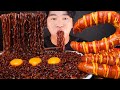 MUKBANG ASMR | BLACK BEAN NOODLES KIELBASA SAUSAGE EGGS 짜파게티 킬바사소세지 먹방 EATING SOUNDS