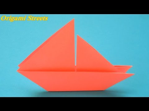Оригами лодка парусник