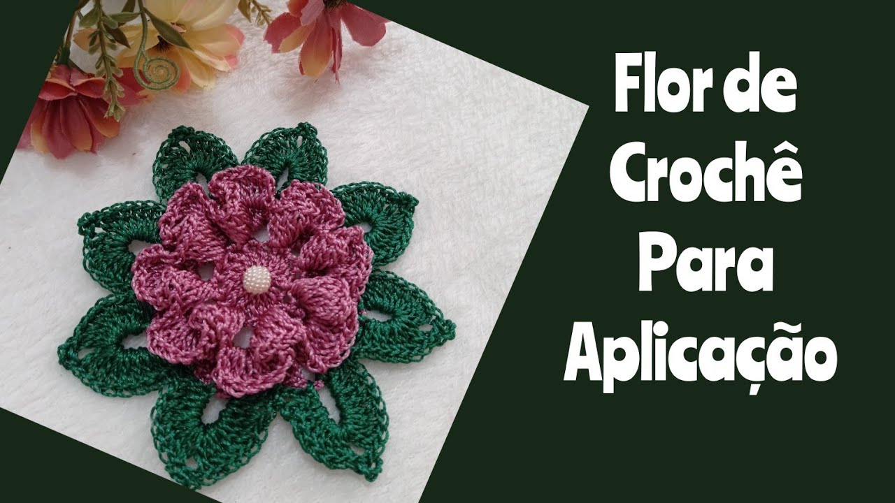 Flor de Crochê para aplicação com fio de polipropileno (coleção Mara) #minhaloja