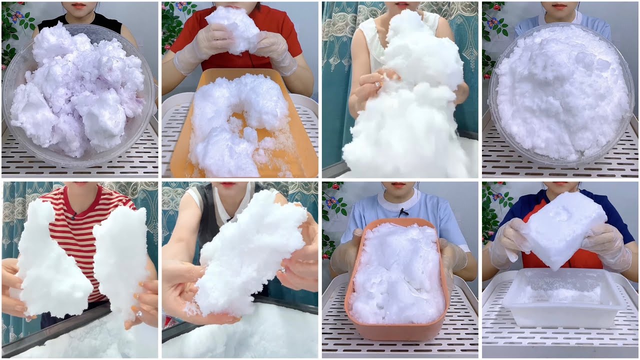 EATING SUPER SQUEAKY WHITE ICE ONLY BITES ASMR / ICE COMPILATION VIDEO