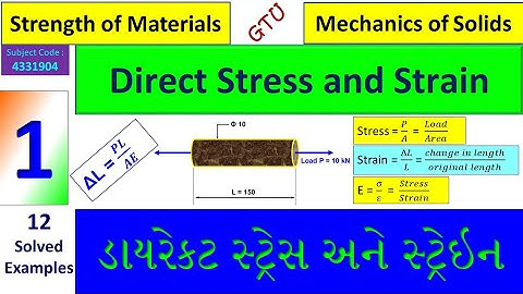 Direct stress and strain |Strength of Materials L1 |Examples