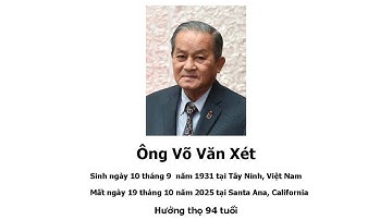 Chương Trình Tang Lễ của Ông Võ Văn Xét