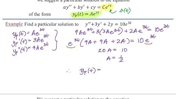 4.4 Nonhomogeneous Equations: The Method of Undetermined Coefficients