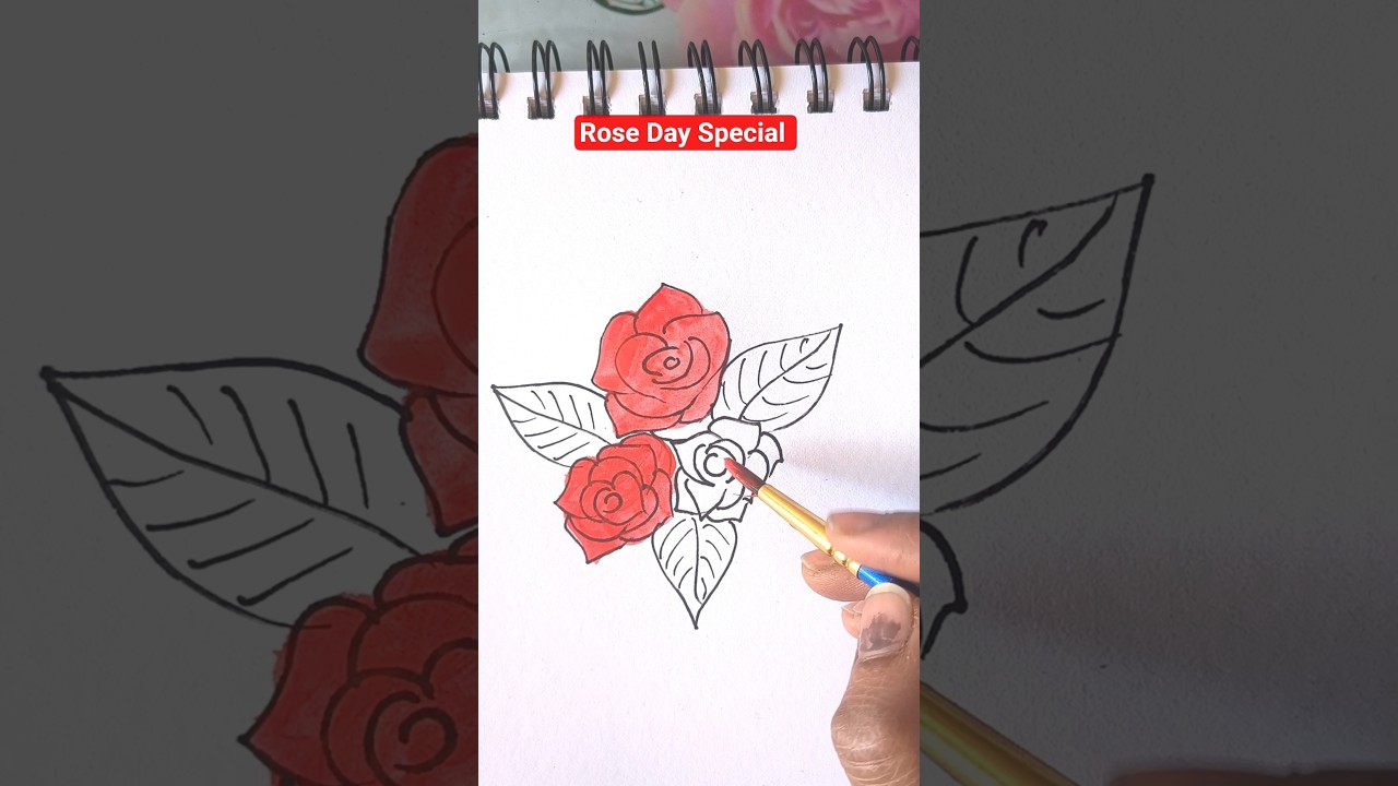 Rose Drawing| Rose Day special Art 