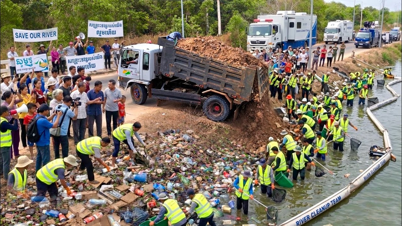 Start Opening A Perfect Project.! Landfill Delete Deep Pond By Skills Dozer Process With 5t Trucks