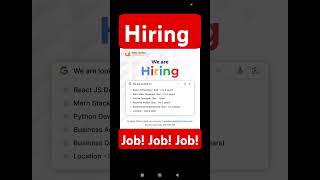 #hiring IT jobs update, mern stack developer