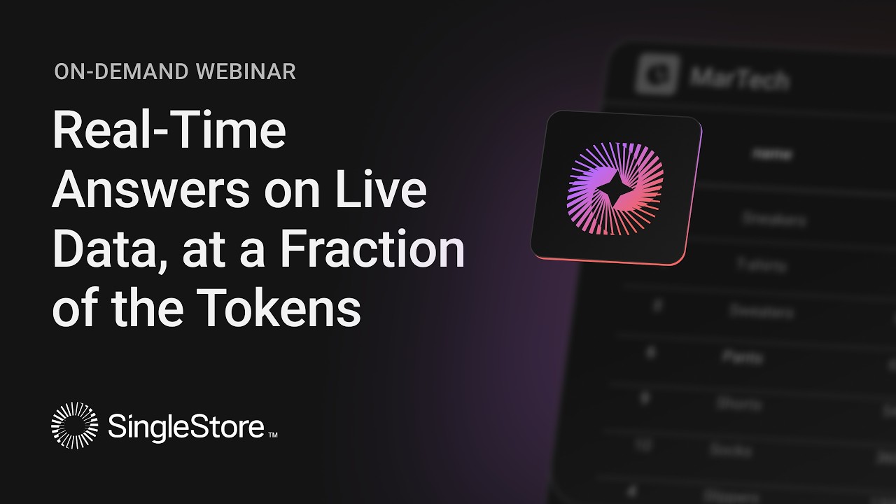Real-Time AI Answers on Live Data, at a Fraction of the Tokens | SingleStore Live Demo