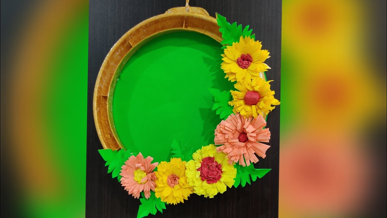 How to make paper flower wreath YouTube