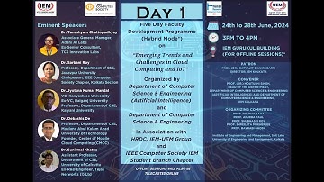 IEM-CSE(AI)-CSE FDP on “Emerging Trends and Challenges in Cloud Computing and IoT”- Day 1 (24/06/24)