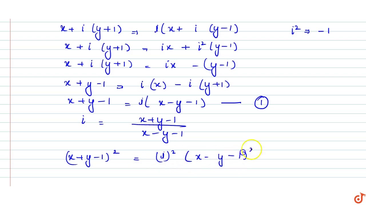 Let `z X Iy` Where X And Y Are Real Thepoints ` X Y ` In The `x Y` Plane For Which