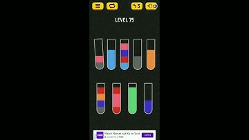 Water Sort Puzzle || Level 75 || Walkthrough  IOS   Android