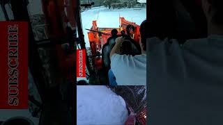 Kioti RX7320 & Hiniker Scoop Plow Rolling A Small Snowbank Back #kioti #hiniker