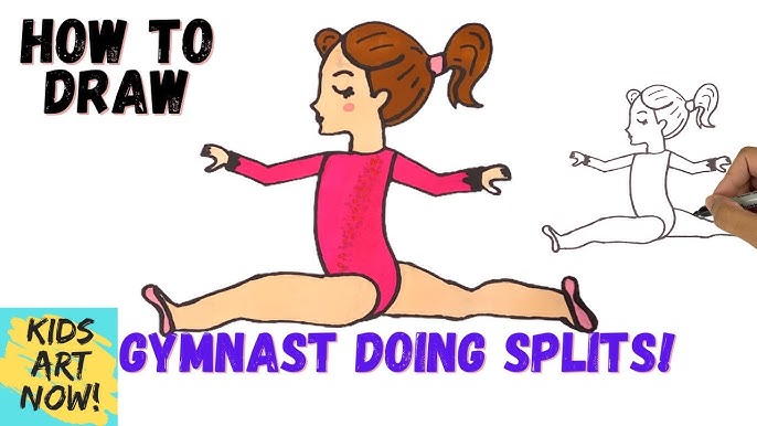 The Splits How To Draw A Gymnast Doing The Splits Step By Step Youtube