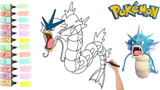 Coloring Pokemon Gyarados Coloring Page | Coloring Videos For Kids #coloring #enjoykids #pokemon