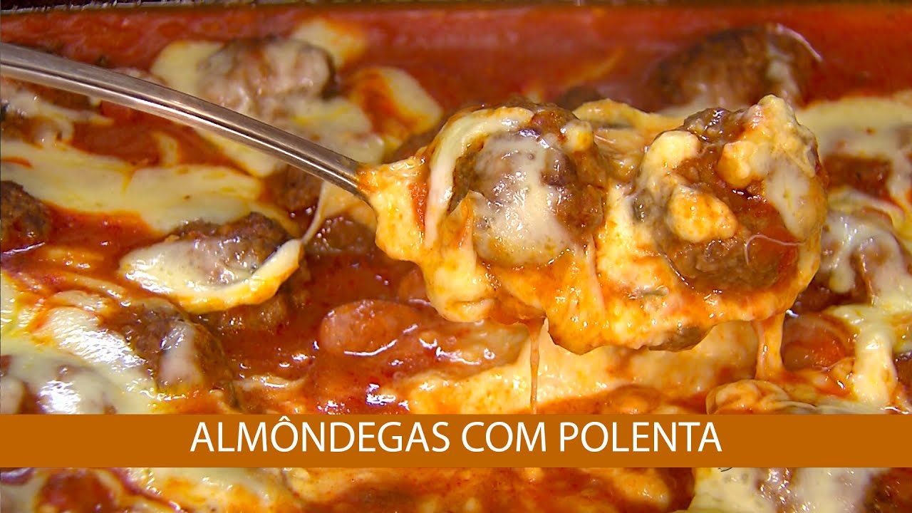 ALMÔNDEGAS COM POLENTA