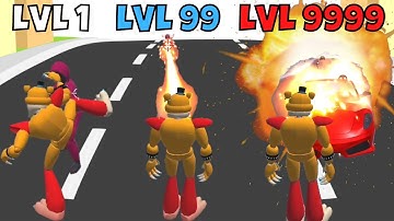 LEVEL 1 vs LEVEL 99 vs LEVEL 9999 in Bear Rope Hero, Security City