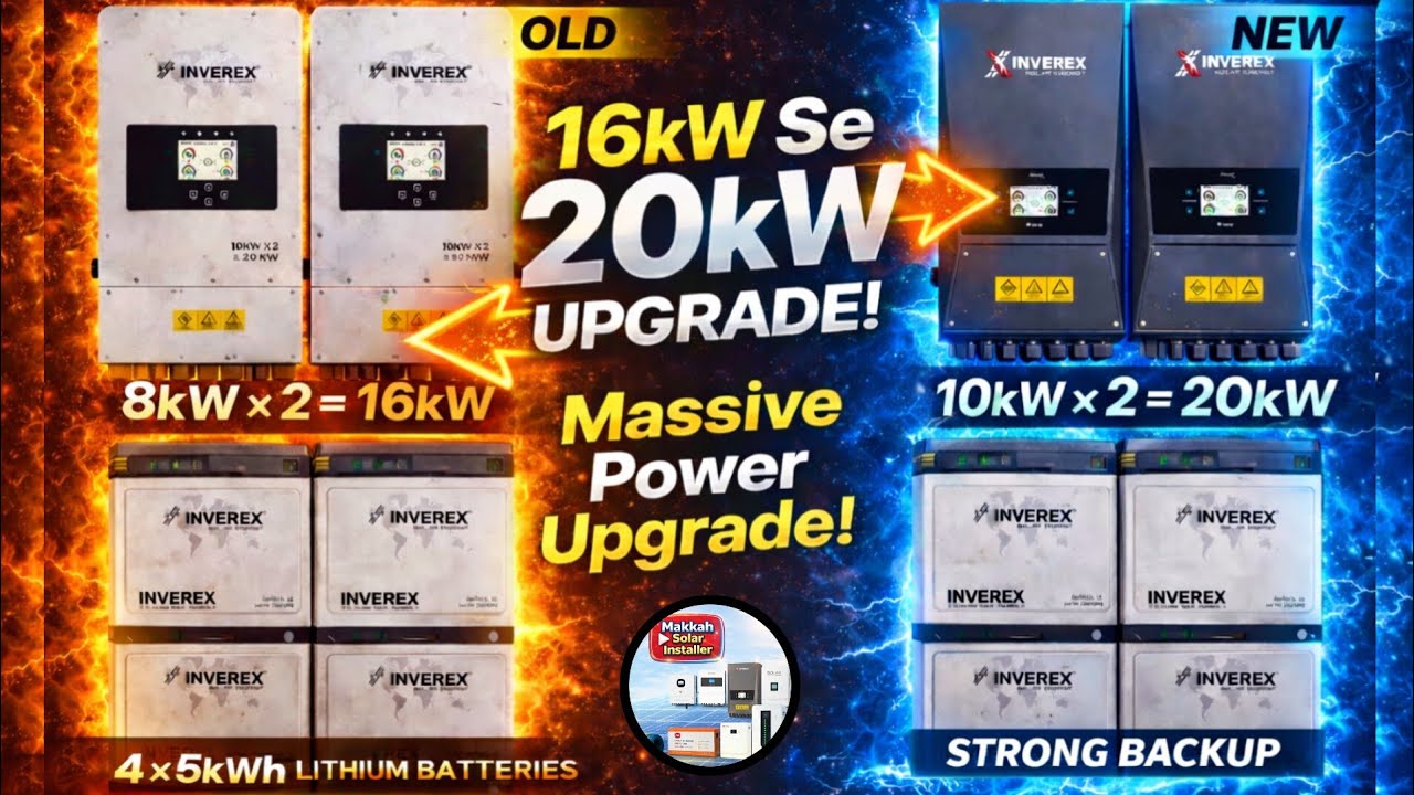 Big Solar Upgrade ⚡ 2×8KW Hata kar 10KW Inverex Lagaya | Full Power Backup Setup