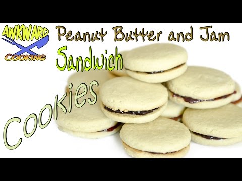 Peanut Butter and Jam Sandwich Cookies - Awkward Cooking S02E02