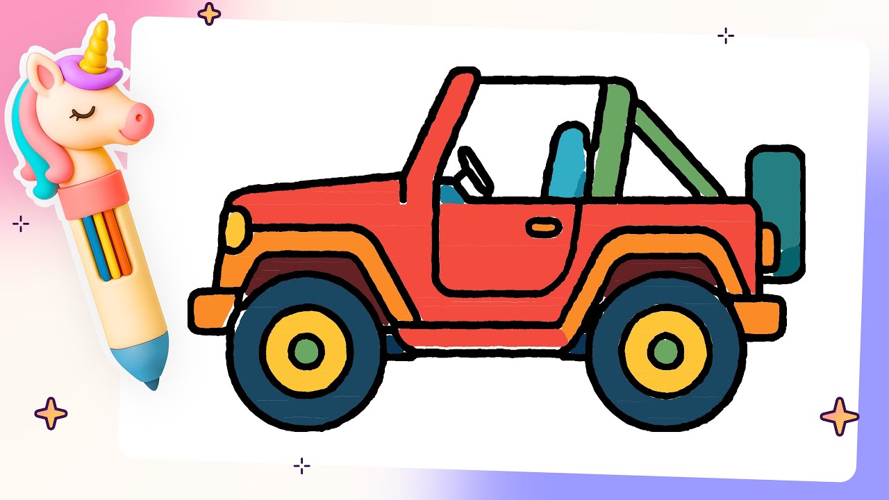 Draw a Jeep! 🚗💨 Easy Jeep Drawing Tutorial for Kids! 