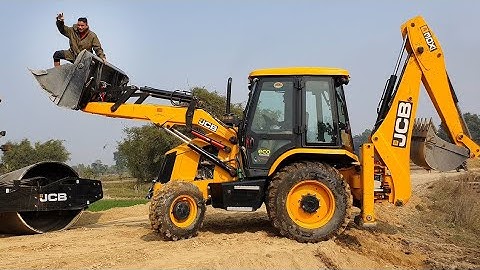jcb 3dx backhoe machine loading red mud 2 Eicher tractor | jcb tractor cartoon video | jcb 3dx