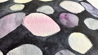 Relaxing Art Meditation- Painting Pebbles- Peaceful Music watercolorpainting negativepainting